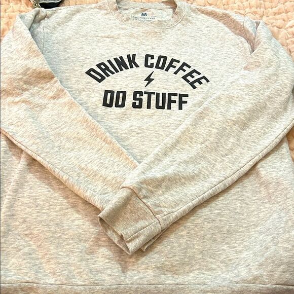 Drink Coffee Do Stuff Gray Sweatshirt lake Tahoe, California organic size medium - Picture 9 of 9